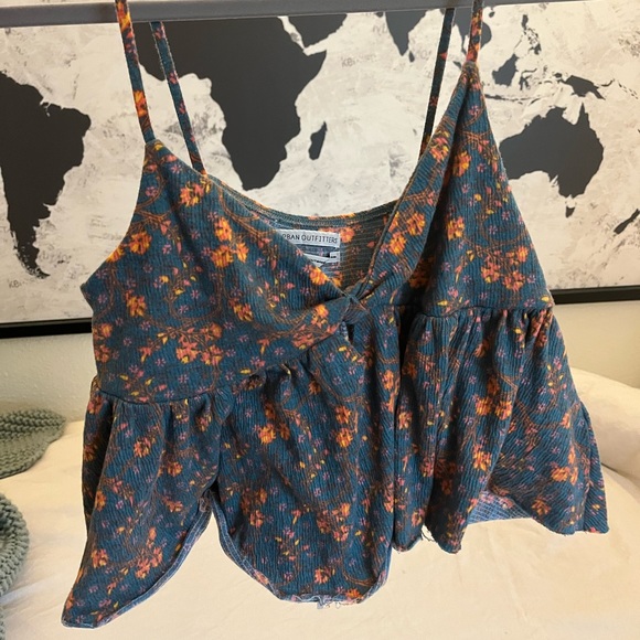 Urban Outfitters blue and orange flowered tank top (size M) - Picture 2 of 2